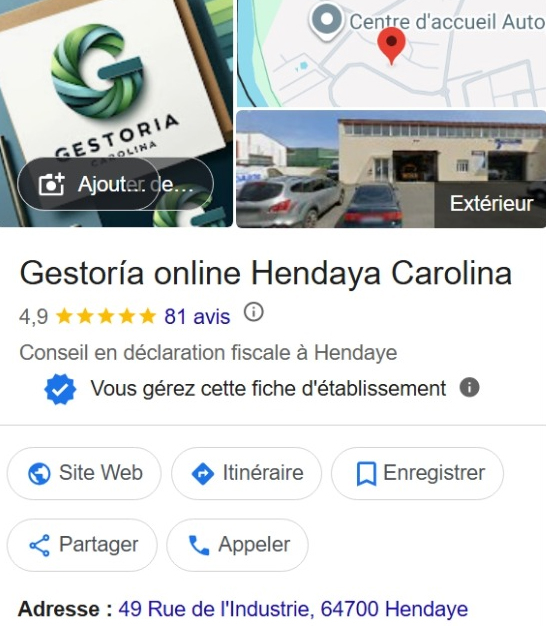 Opiniones de clientes de Gestoría Online Carolina en Google
